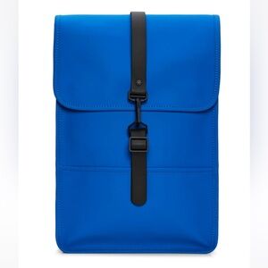 NWT Rains Waterproof Backpack Mini W3 In Color Waves Blue & Black